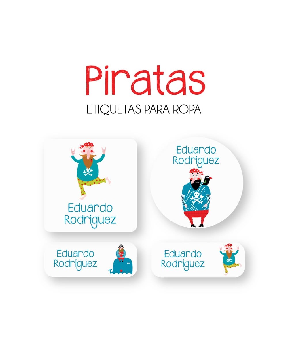 Ropa Piratas-Etiquetas Para Ropa
