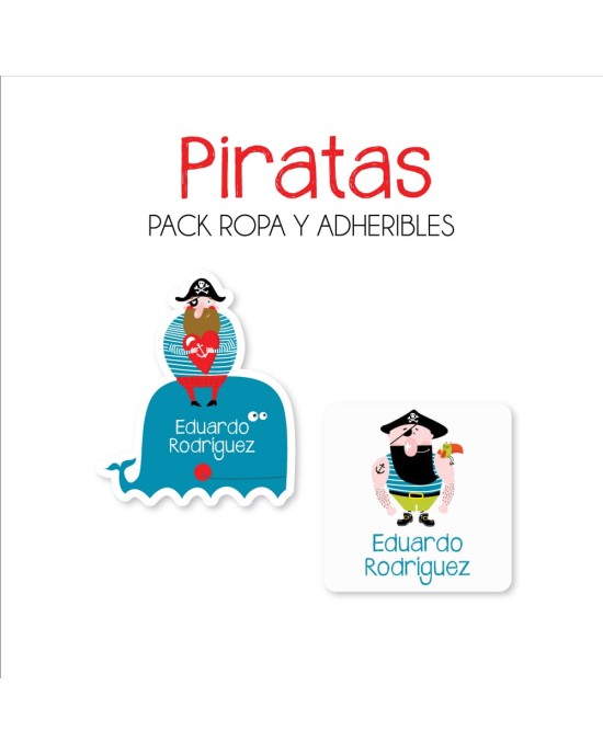 Pack Ropa y Escuela Piratas | Pack Ropa y Adheribles