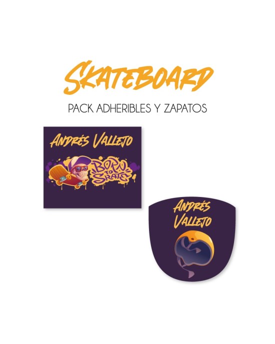 Pack Escuela y Zapatos Skateboard | Pack Adheribles y Zapatos