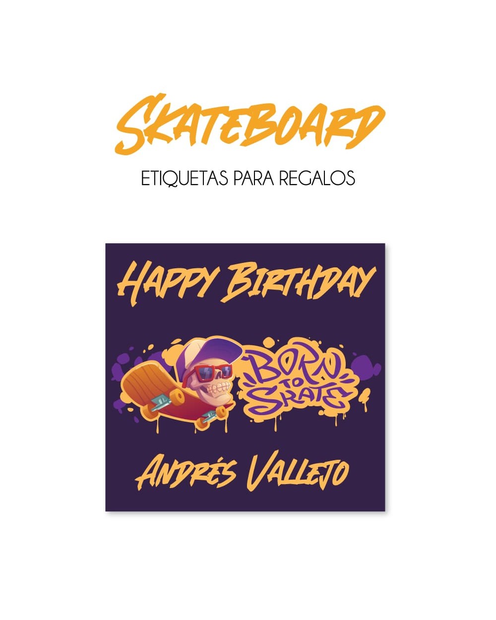 Paquete de etiquetas para Regalo Skateboard - Etiquetas Para Regalos Paquete de etiquetas para Regalo Skateboard - Etiquetas Para Regalos