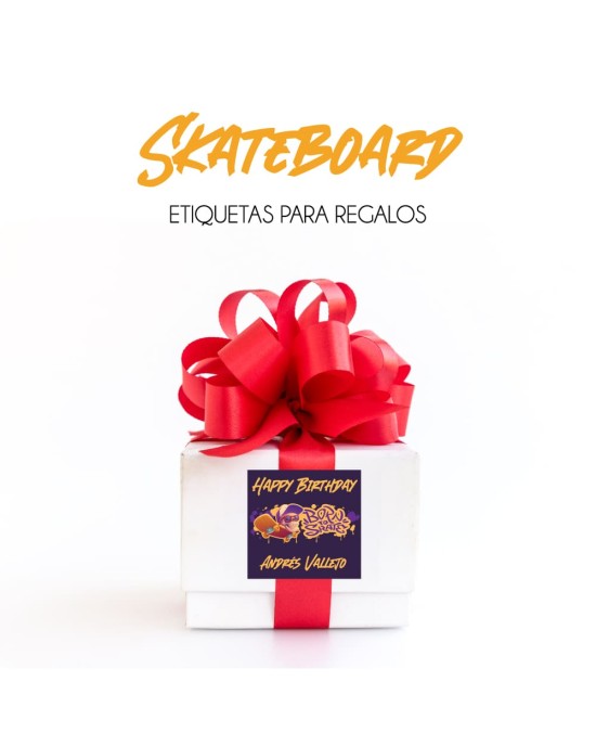 Paquete de etiquetas para Regalo Skateboard - Etiquetas Para Regalos