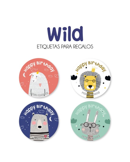 Paquete de etiquetas para Regalo Wild - Etiquetas Para Regalos