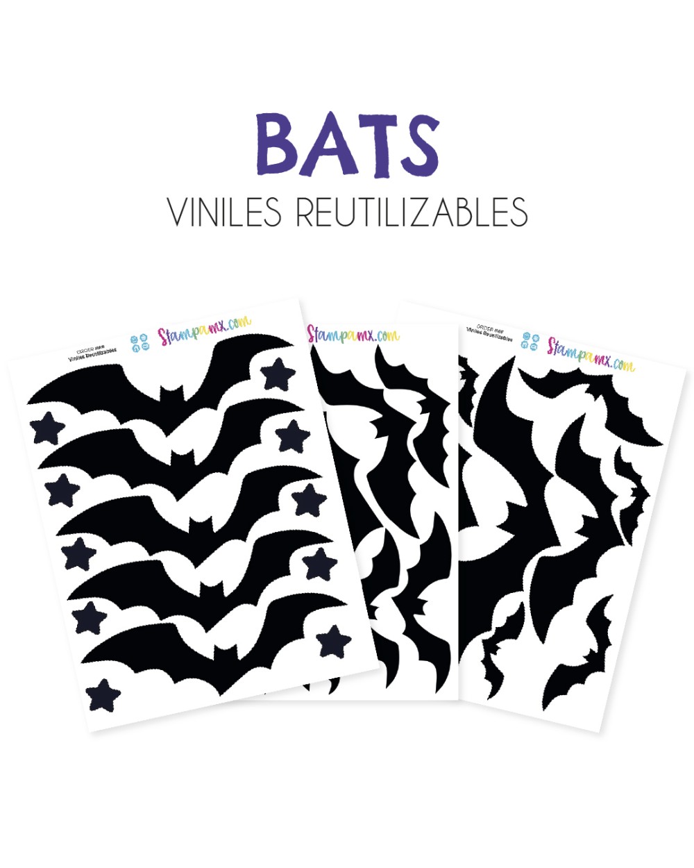 Viniles reutilizables de Halloween Viniles Trick or Treat | Etiquetas Para Halloween