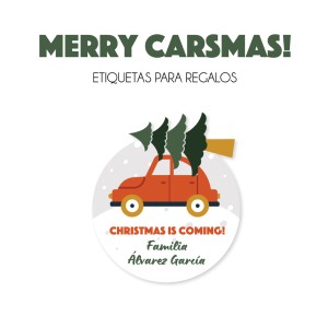 Navidad Etiquetas Merry CarsMas