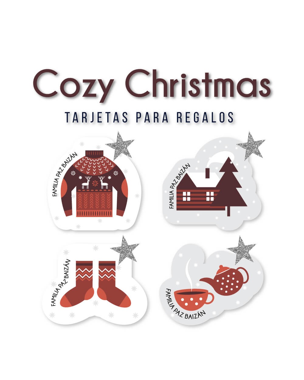 Navidad Tarjetas Cozy Christmas | Tarjetas Regalos Navidad Navidad Tarjetas Cozy Christmas | Tarjetas Regalos Navidad