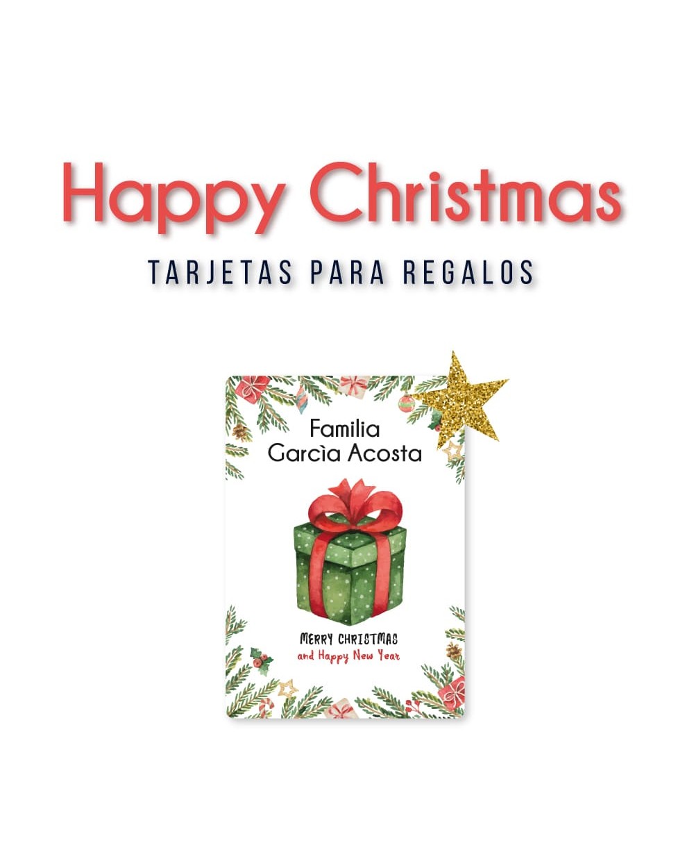 Navidad Tarjetas Happy Christmas | Tarjetas Regalos Navidad