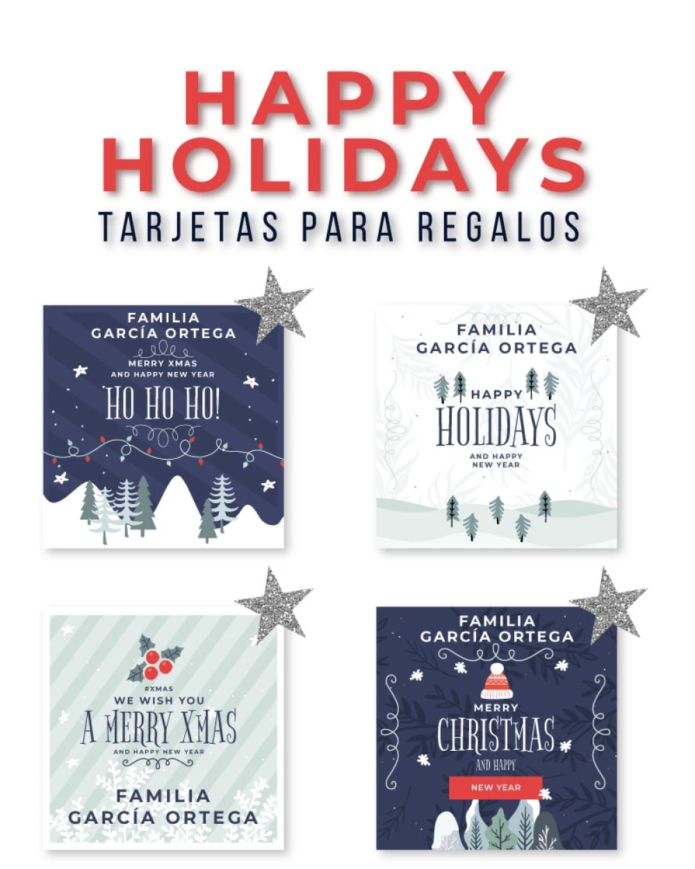 Stampa Tarjetas para Regalos de Navidad Personaliza tus Regalos