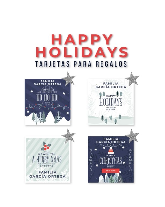 Navidad Tarjetas Happy Holidays | Tarjetas Regalos Navidad
