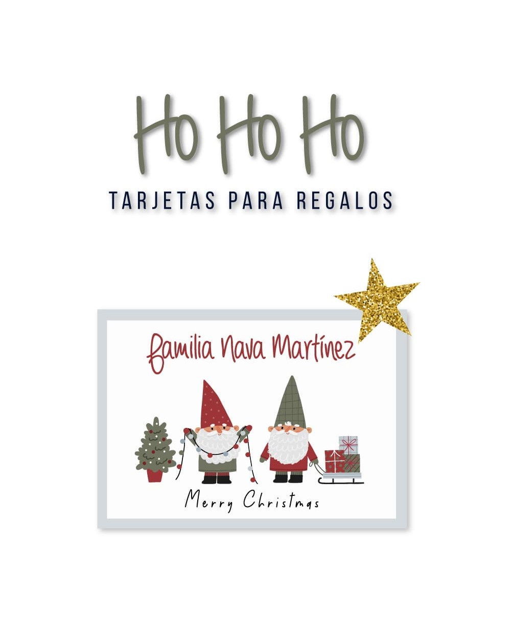 Navidad Tarjetas HoHoHo | Tarjetas Regalos Navidad