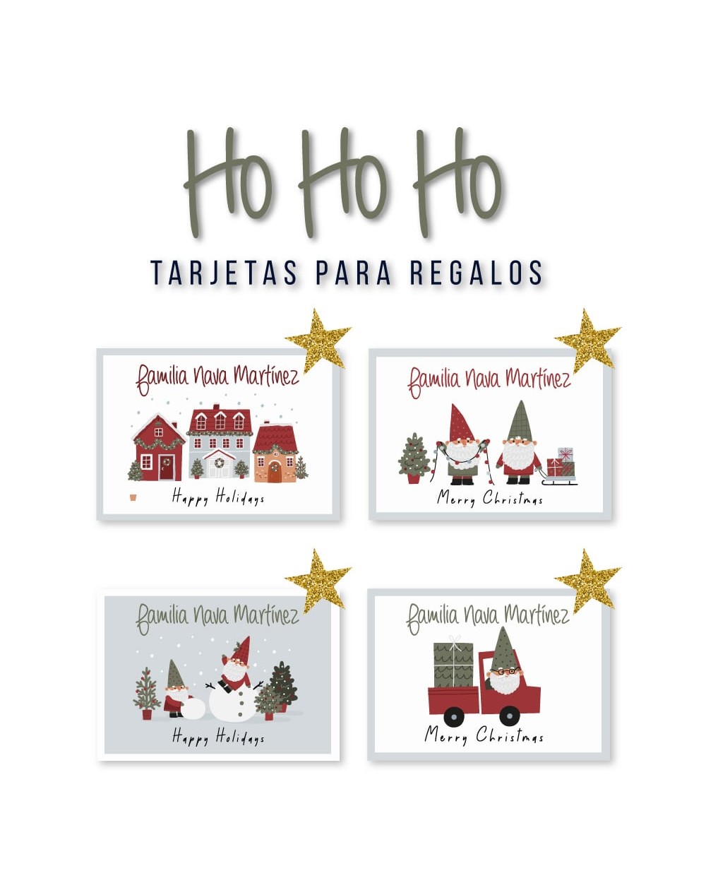 Navidad Tarjetas HoHoHo | Tarjetas Regalos Navidad