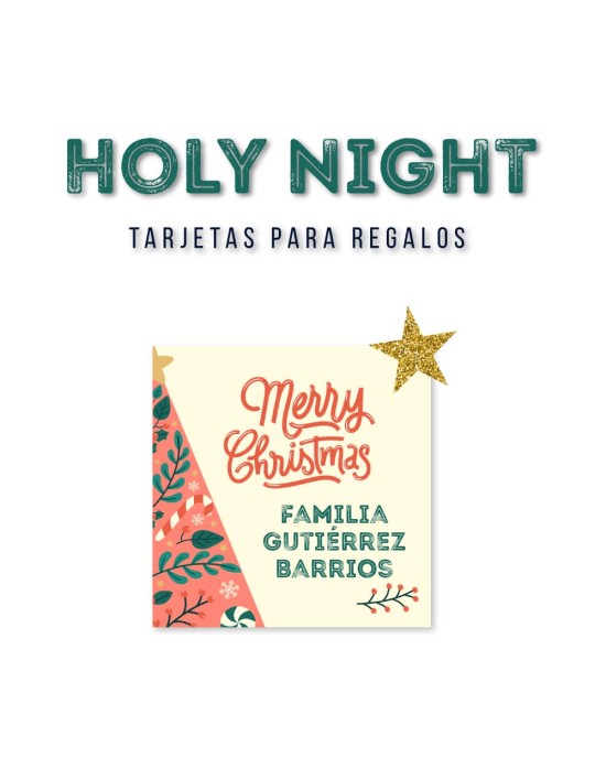 Navidad Tarjetas Holy Night | Tarjetas Regalos Navidad