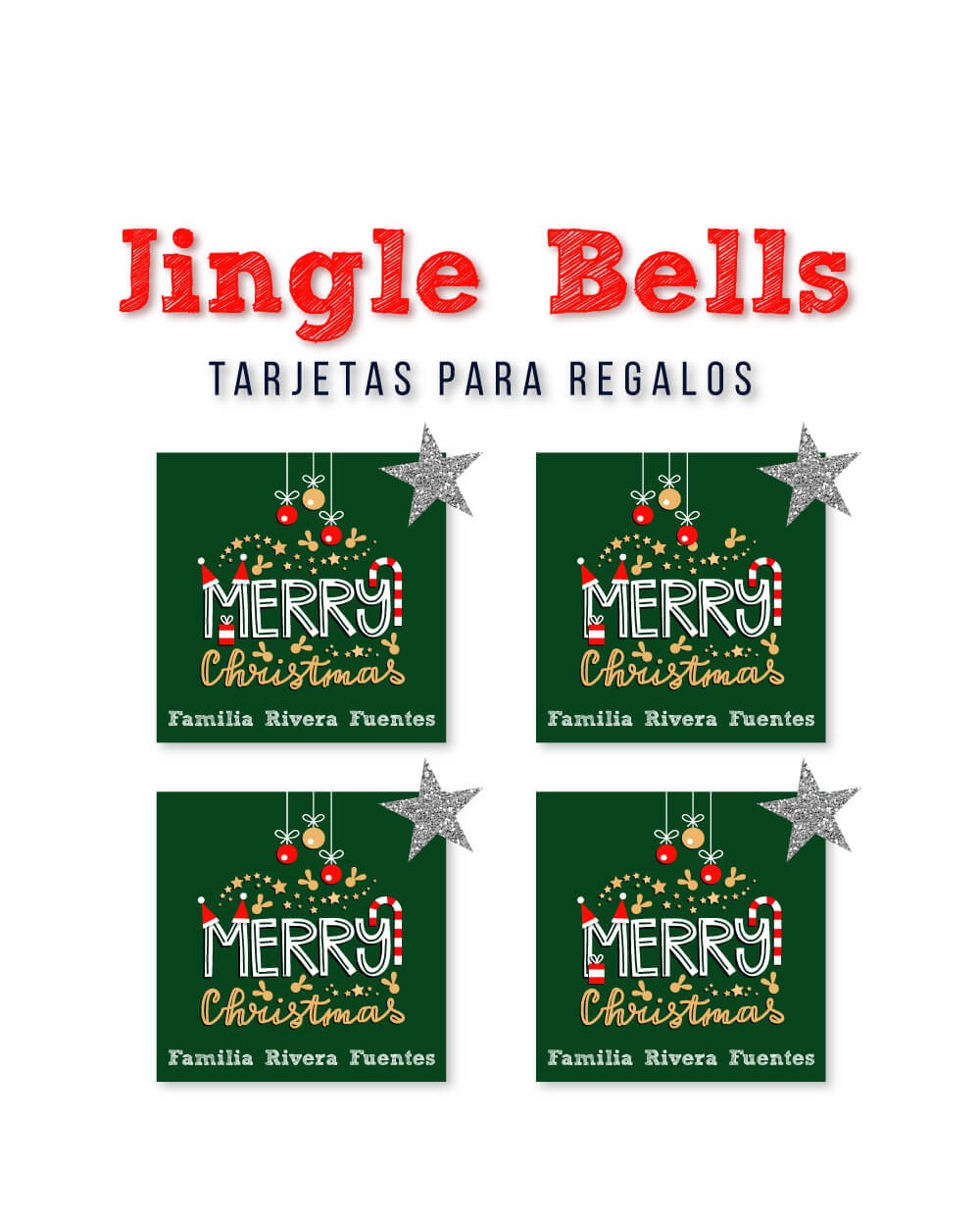 Navidad Tarjetas Jingle Bells | Tarjetas Regalos Navidad Navidad Tarjetas Jingle Bells | Tarjetas Regalos Navidad