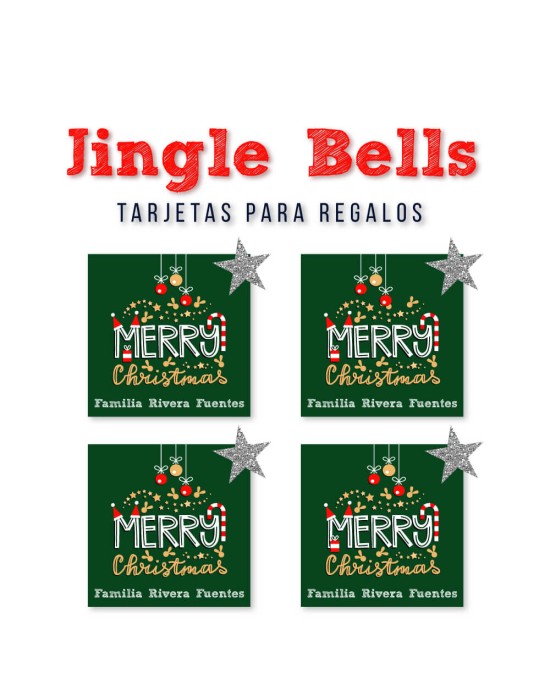 Navidad Tarjetas Jingle Bells | Tarjetas Regalos Navidad