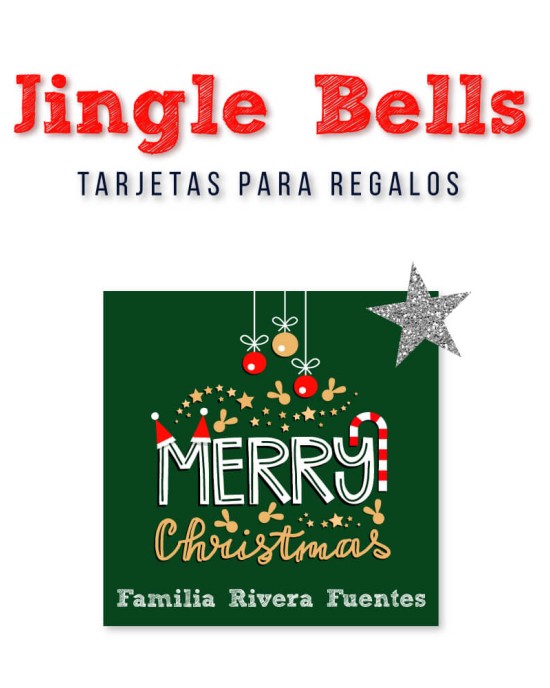 Navidad Tarjetas Jingle Bells | Tarjetas Regalos Navidad