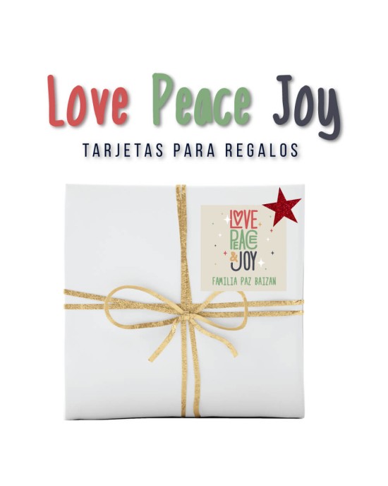 Navidad Tarjetas Love Peace Joy | Tarjetas Regalos Navidad
