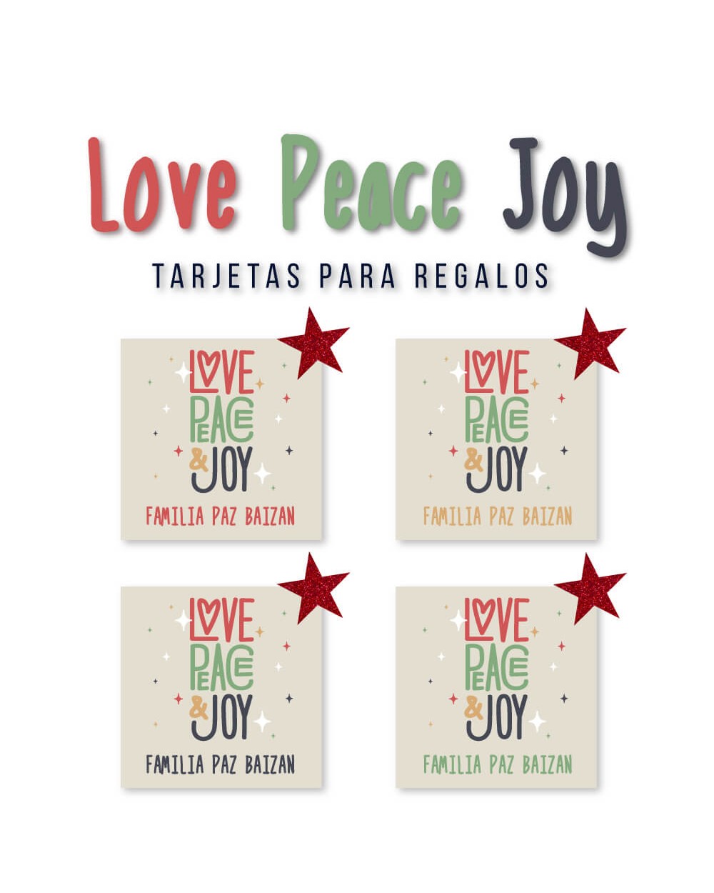 Navidad Tarjetas Love Peace Joy | Tarjetas Regalos Navidad Navidad Tarjetas Love Peace Joy | Tarjetas Regalos Navidad