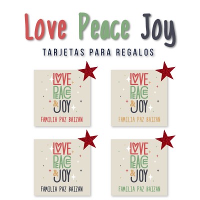 Navidad Tarjetas Love Peace Joy Navidad Tarjetas Love Peace Joy