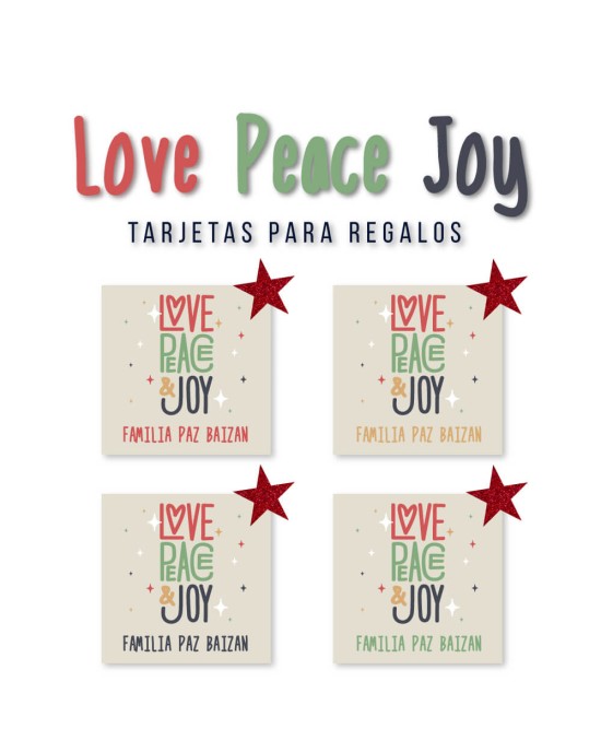 Navidad Tarjetas Love Peace Joy | Tarjetas Regalos Navidad