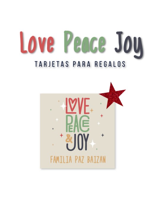 Navidad Tarjetas Love Peace Joy | Tarjetas Regalos Navidad