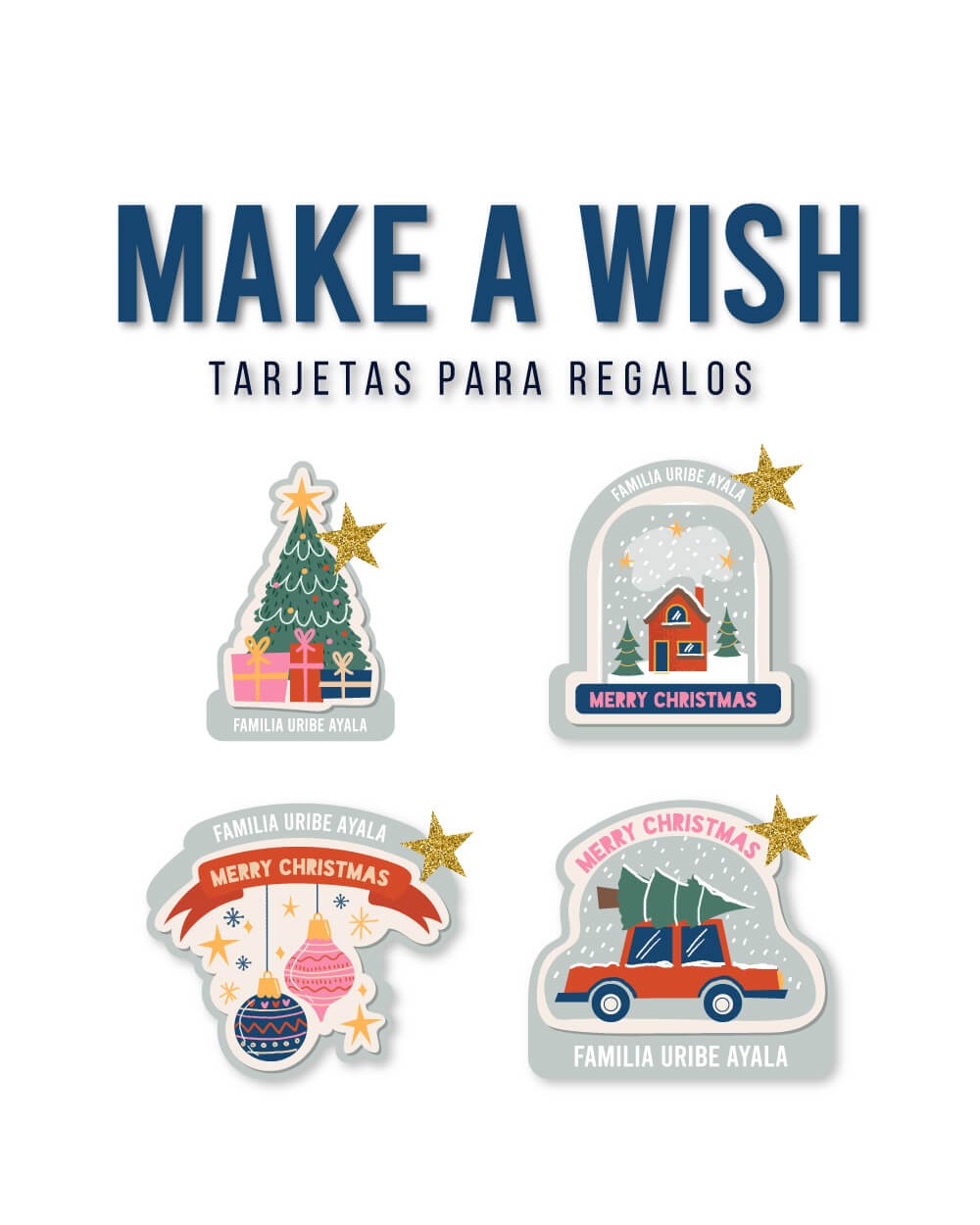 Navidad Tarjetas Make a Wish | Tarjetas Regalos Navidad