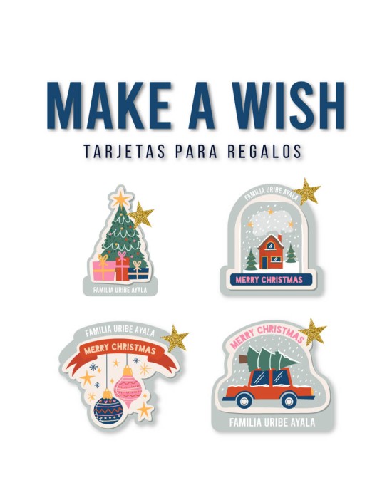Navidad Tarjetas Make a Wish | Tarjetas Regalos Navidad
