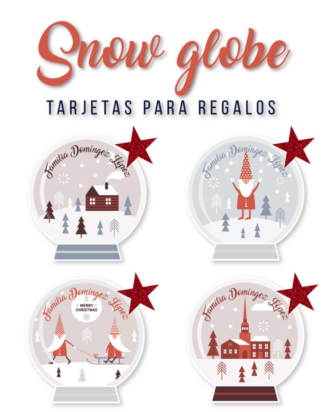 Clintons: Granny & Grandad Snowglobe Tarjeta De Navidad