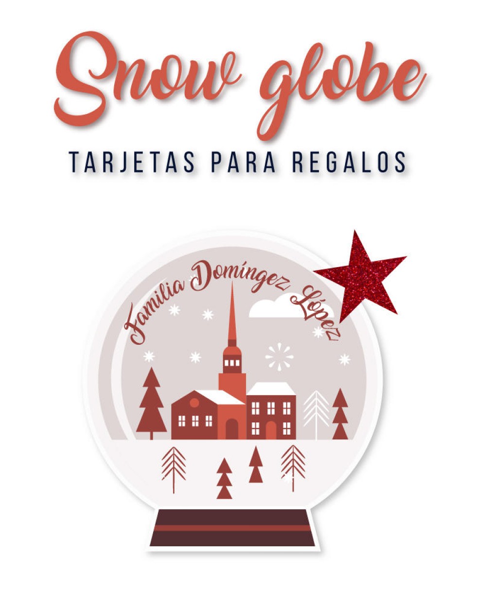 Tarjeta De Navidad Clintons - Para Abuela Y Abuelo, Con Globo De Nieve En Portada, Mensaje Personalizado, Incluye Sobre