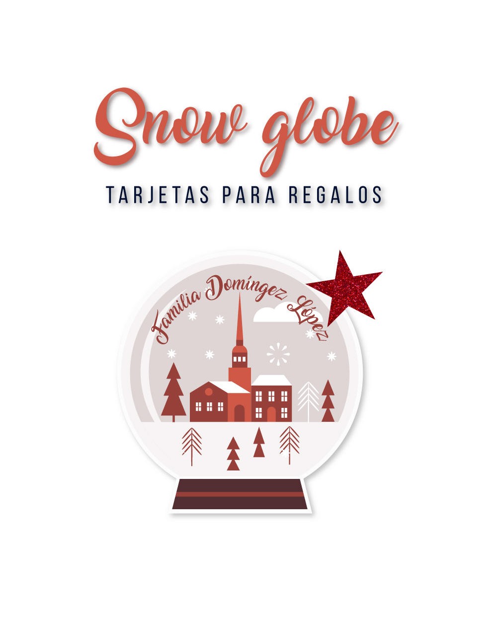 Navidad Tarjetas Snow Globe | Tarjetas Regalos Navidad