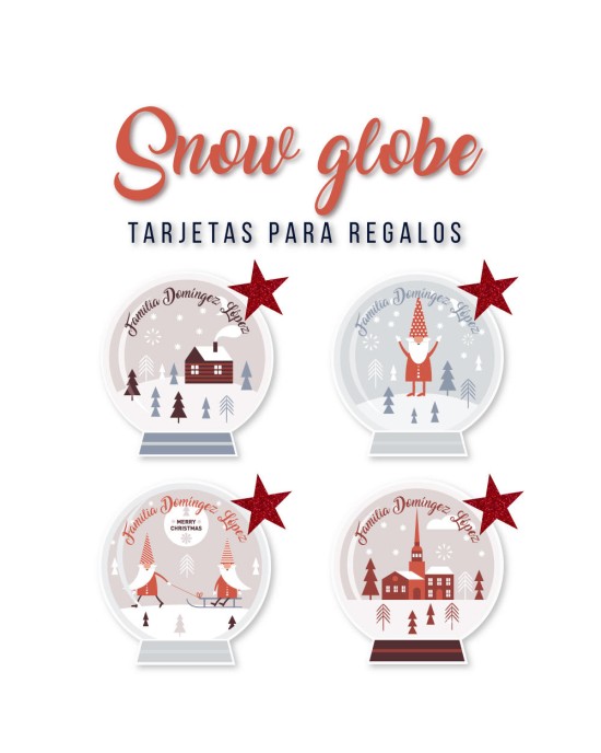 Navidad Tarjetas Snow Globe | Tarjetas Regalos Navidad