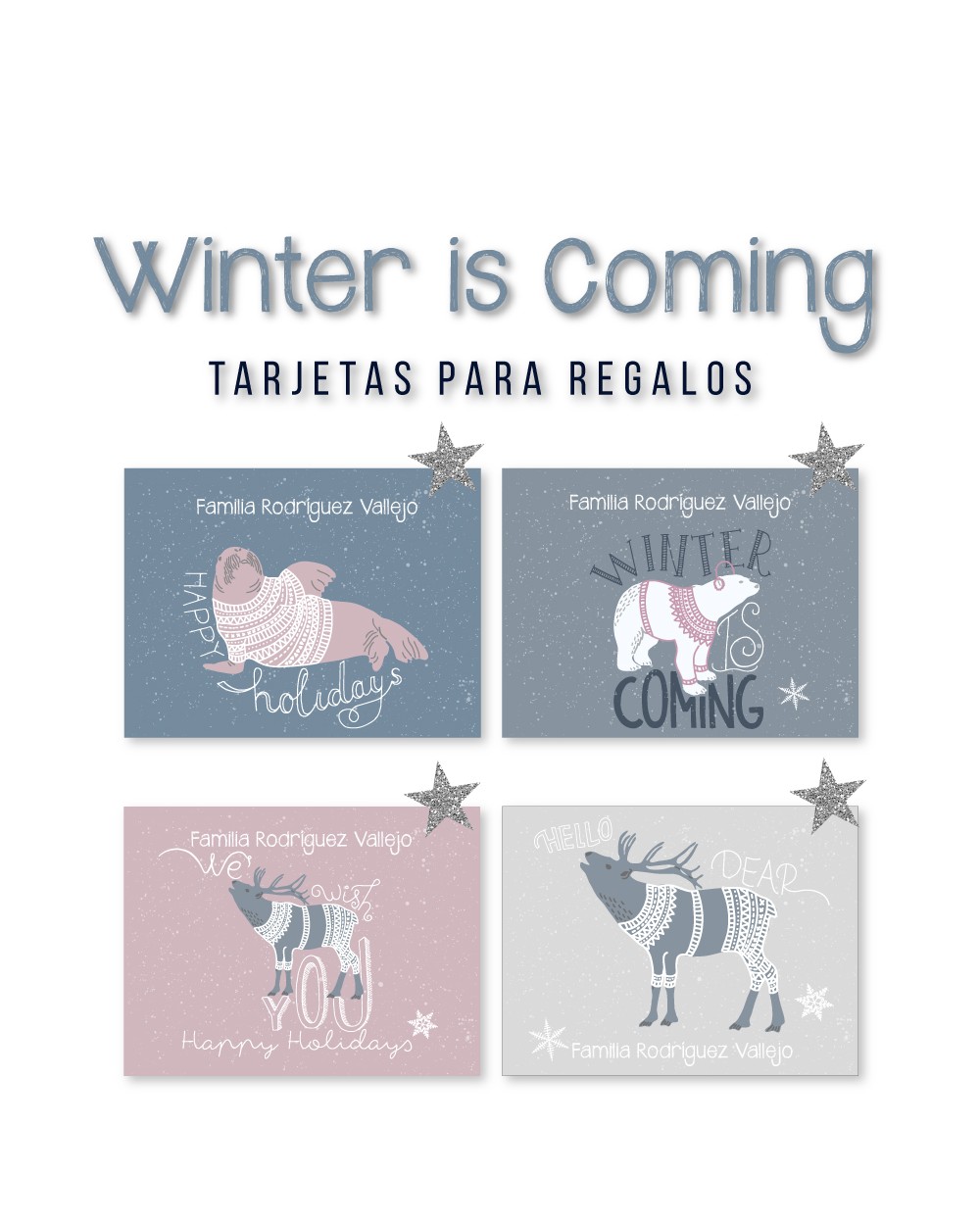 Navidad Tarjetas Winter is Coming | Tarjetas Regalos Navidad Navidad Tarjetas Winter is Coming | Tarjetas Regalos Navidad