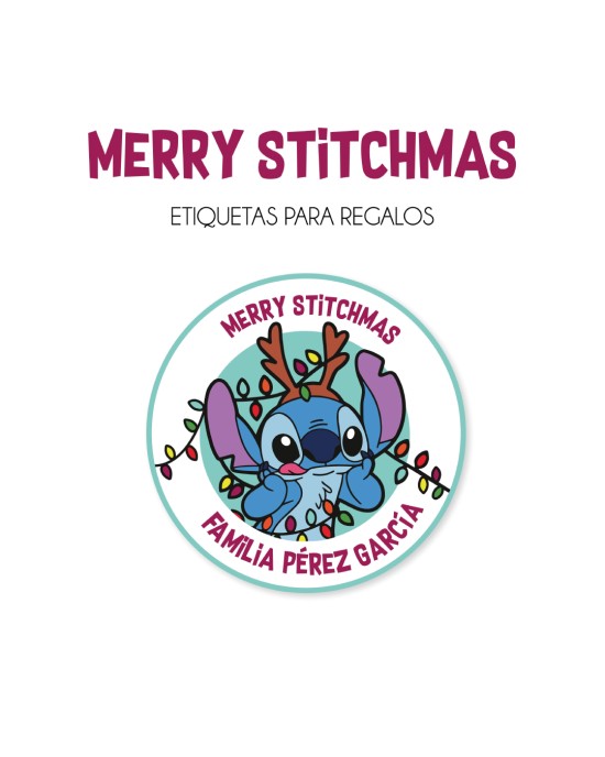 Navidad Etiquetas Merry Stitchmas | Etiquetas Regalos Navidad