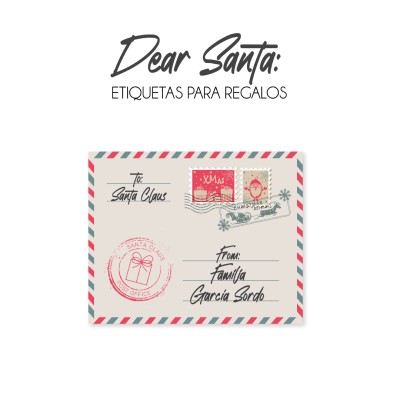 Navidad Etiquetas Dear Santa