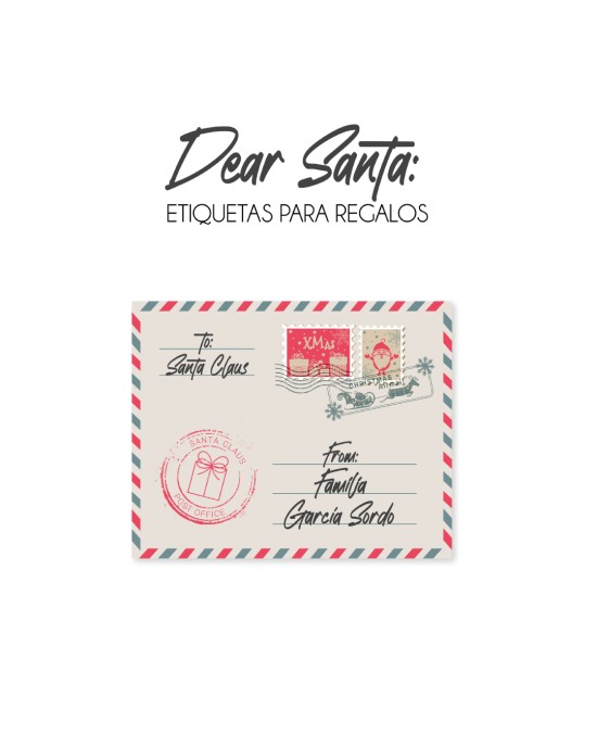 Navidad Etiquetas Dear Santa | Etiquetas Regalos Navidad