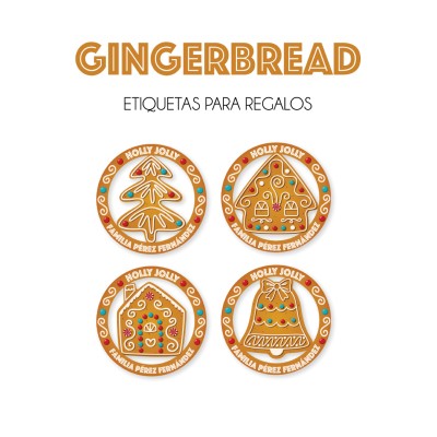 Navidad Etiquetas Gingerbread Navidad Etiquetas Gingerbread