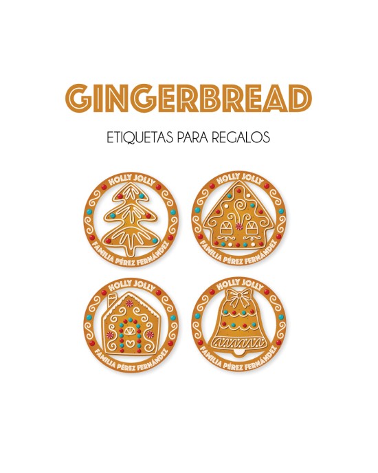 Navidad Etiquetas Gingerbread | Etiquetas Regalos Navidad