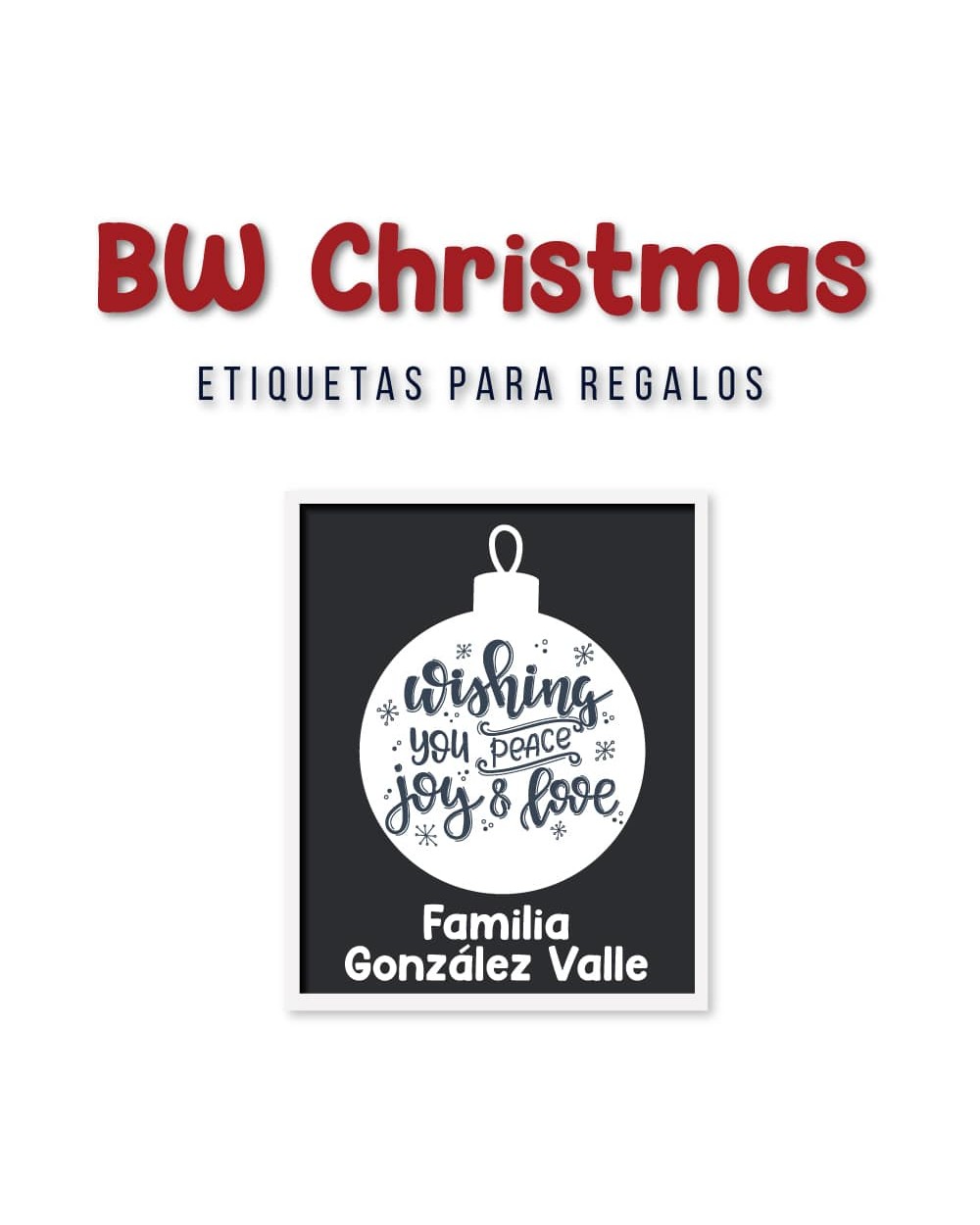 Navidad Etiquetas BW Christmas | Etiquetas Regalos Navidad Navidad Etiquetas BW Christmas | Etiquetas Regalos Navidad