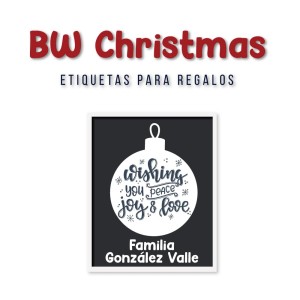 Navidad Etiquetas BW Christmas