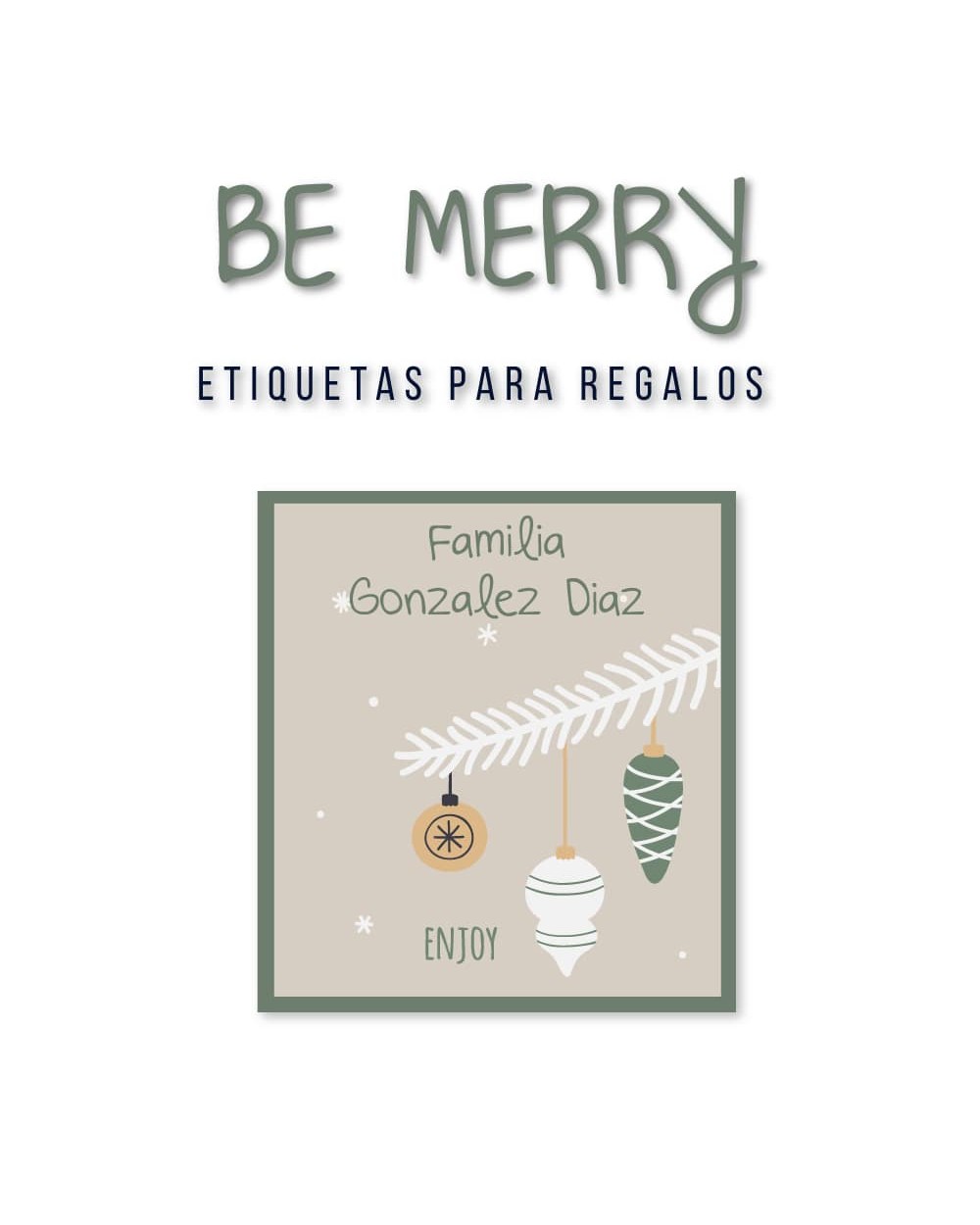 Navidad Etiquetas Be Merry | Etiquetas Regalos Navidad