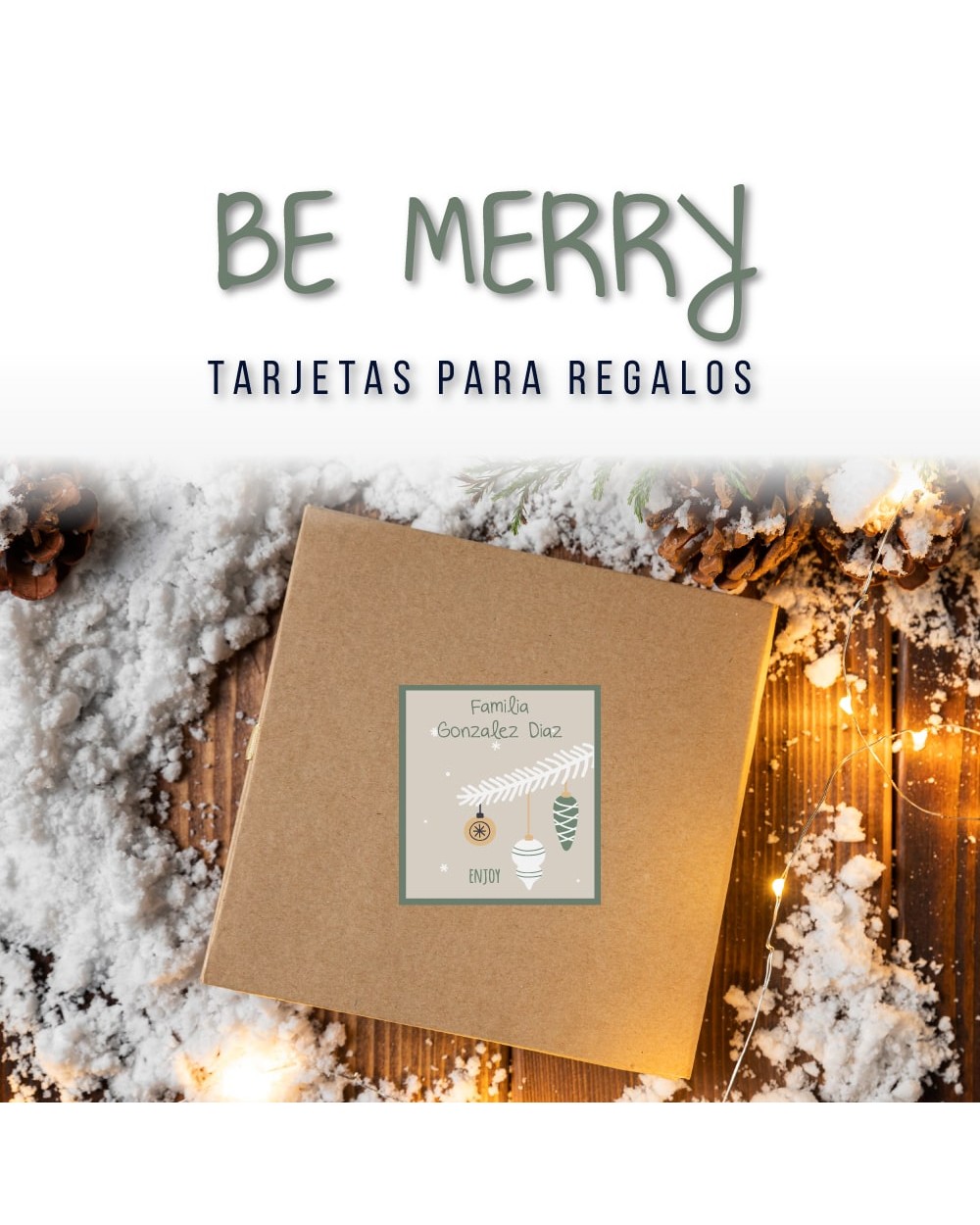 Navidad Etiquetas Be Merry | Etiquetas Regalos Navidad