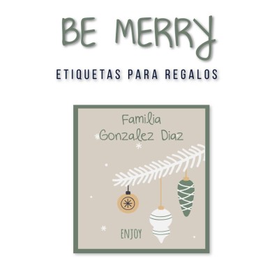Navidad Etiquetas Be Merry