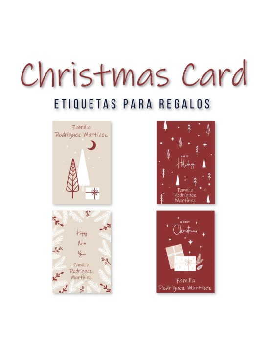 Navidad Etiquetas Christmas Card | Etiquetas Regalos Navidad