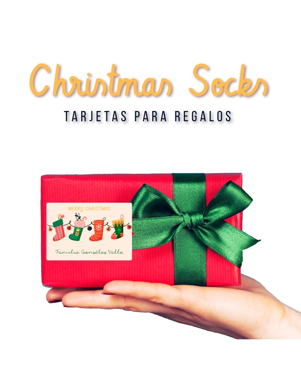 Navidad Etiquetas Christmas Socks | Etiquetas Regalos Navidad