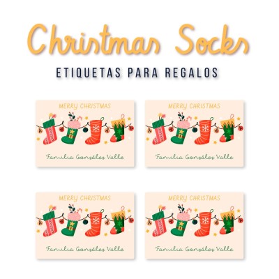 Navidad Etiquetas Christmas Socks Navidad Etiquetas Christmas Socks