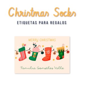 Navidad Etiquetas Christmas Socks