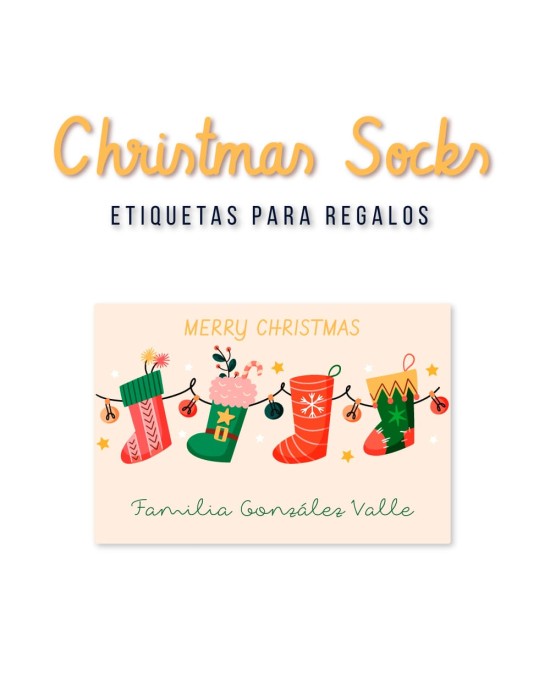 Navidad Etiquetas Christmas Socks | Etiquetas Regalos Navidad