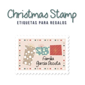 Navidad Etiquetas Christmas Stamp