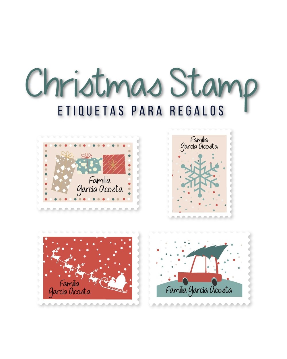 Navidad Etiquetas Christmas Stamp | Etiquetas Regalos Navidad Navidad Etiquetas Christmas Stamp | Etiquetas Regalos Navidad