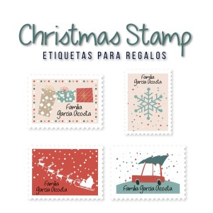 Navidad Etiquetas Christmas Stamp