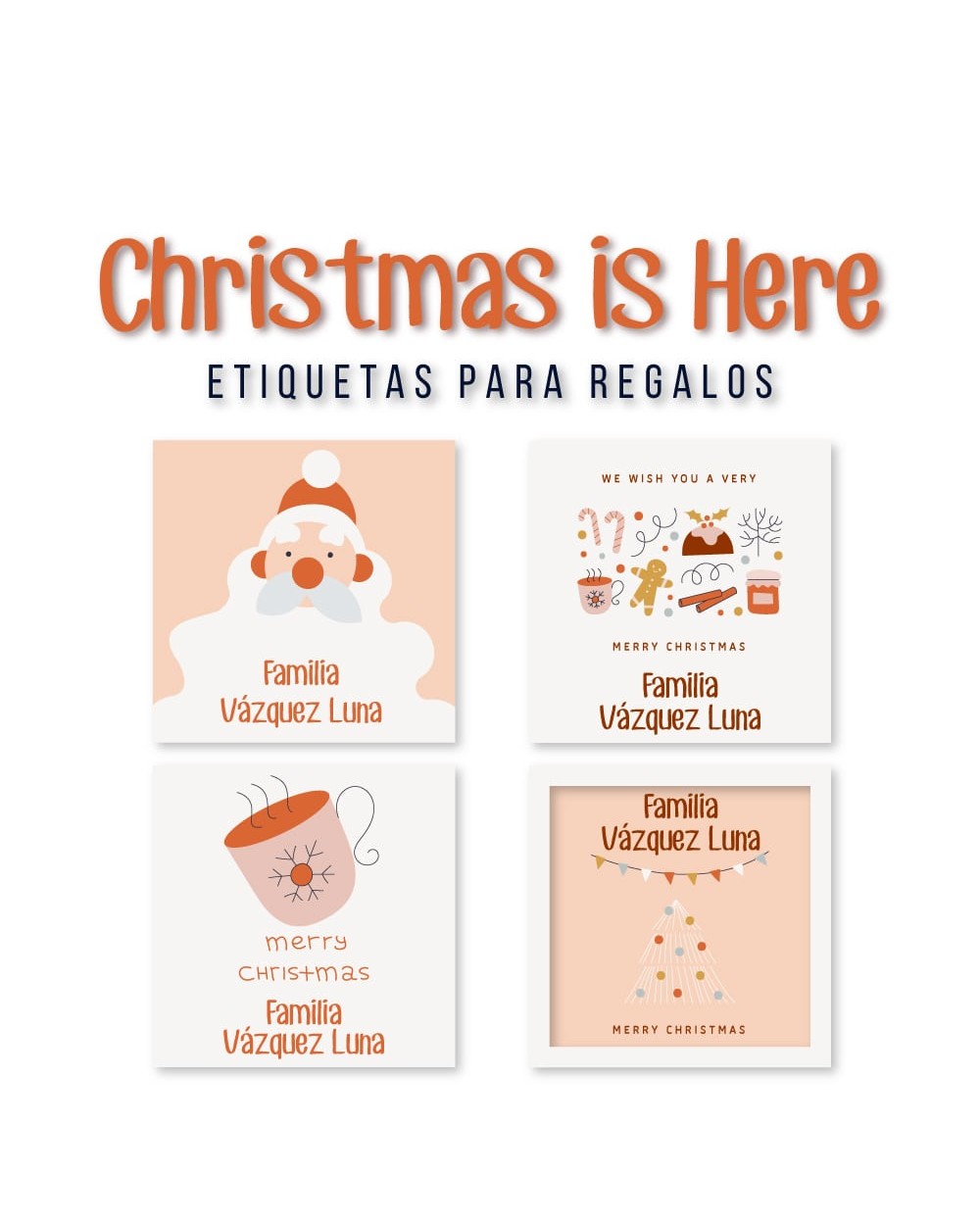 Navidad Etiquetas Christmas is Here | Etiquetas Regalos Navidad Navidad Etiquetas Christmas is Here | Etiquetas Regalos Navidad