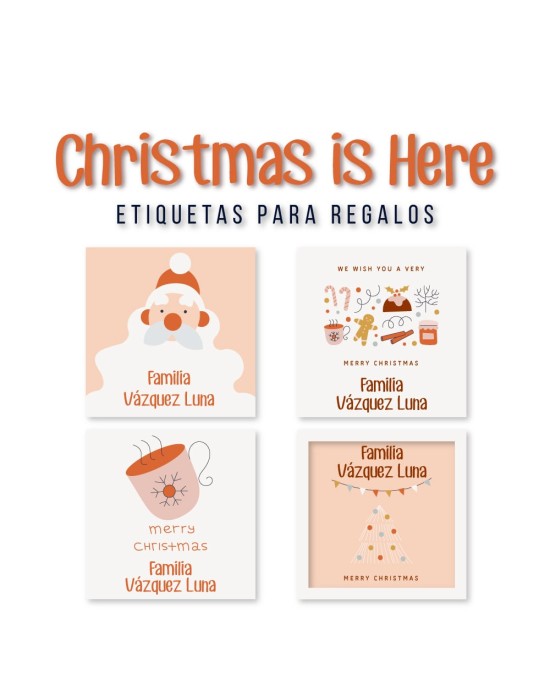 Navidad Etiquetas Christmas is Here | Etiquetas Regalos Navidad
